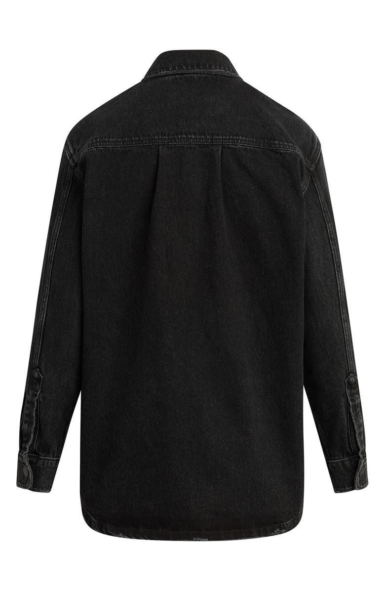 Hudson Jeans Denim Grommet Shacket, Alternate, color, Embellished Black