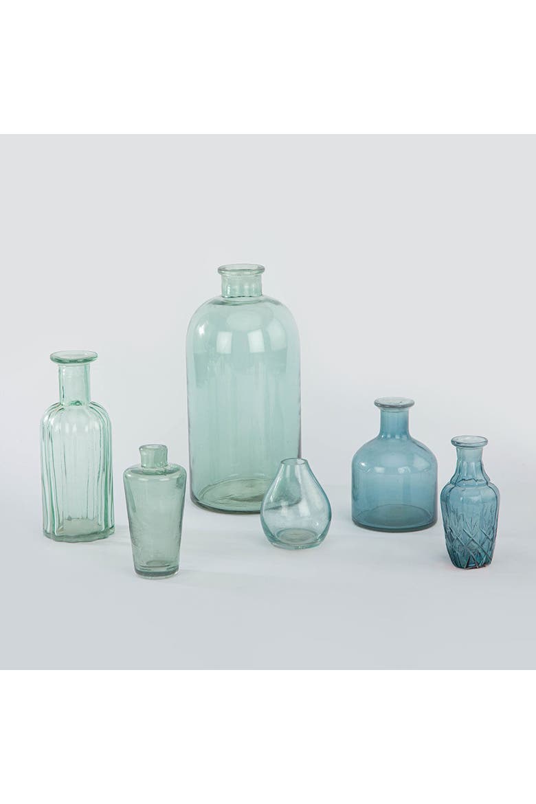 Assorted Blue and Green Glass Bud Vases, Main, color, Blue and Green