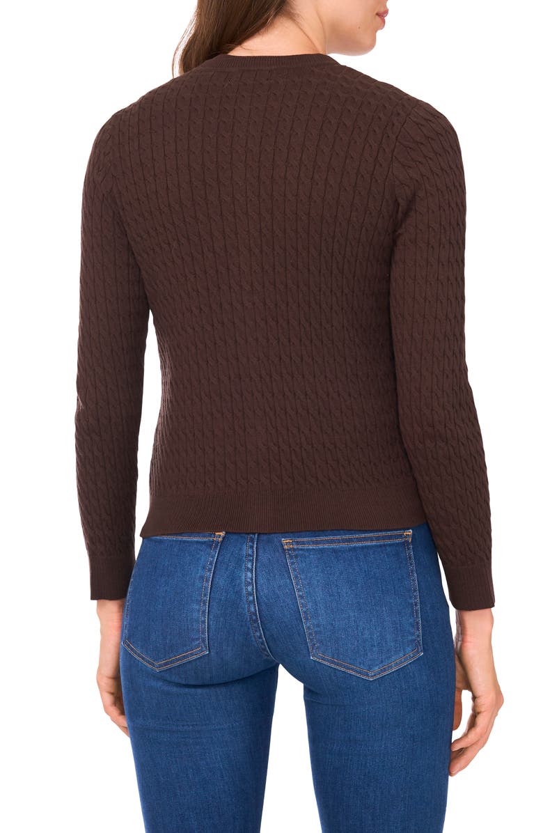 Halogen<sup>®</sup> Cable Stitch Cotton Cardigan, Alternate, color, Delicioso