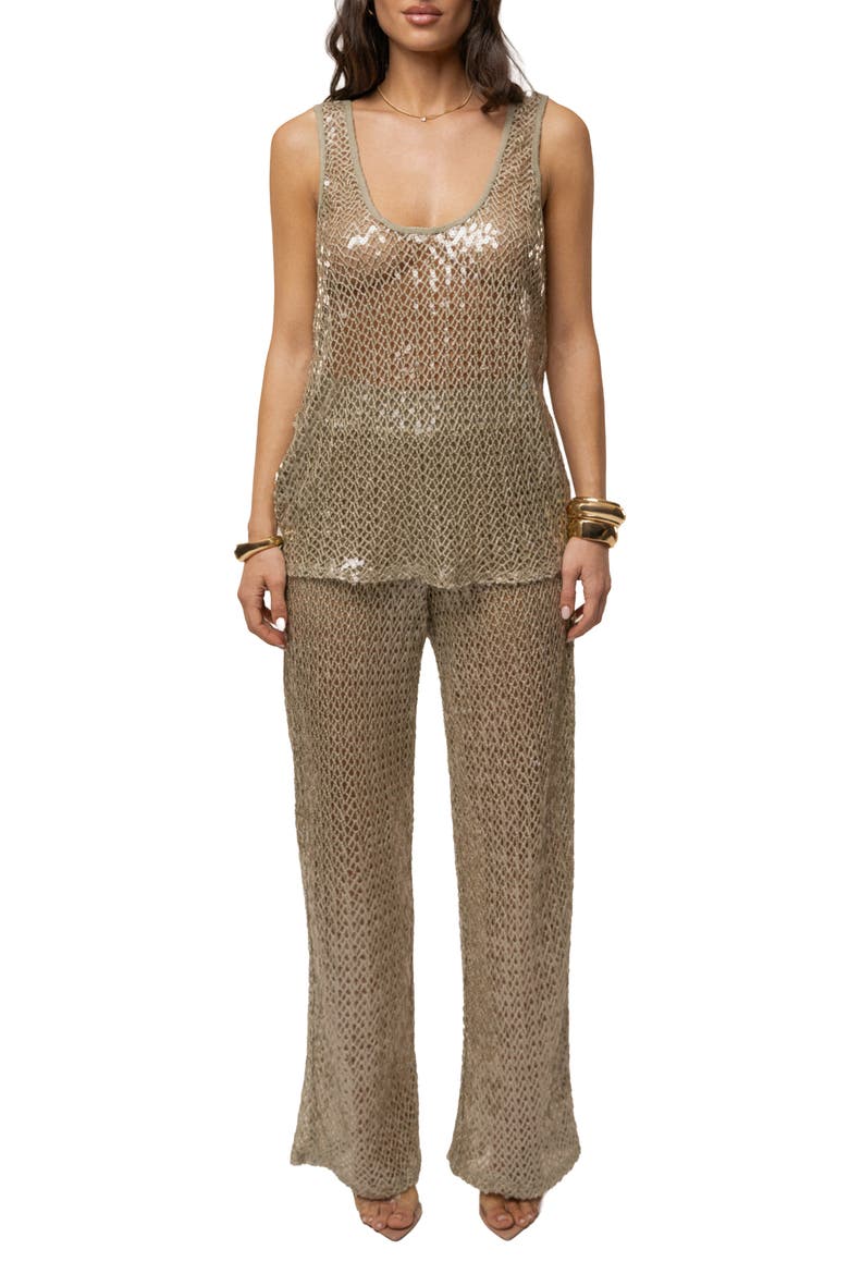 High Seas Sequin Top, Alternate, color, Sage