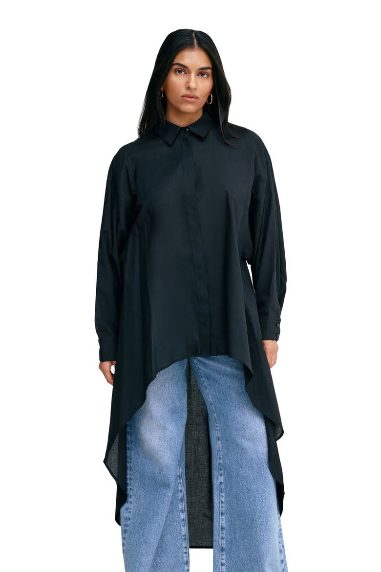 Patchin High/Low Tunic, Alternate, color, BLACK