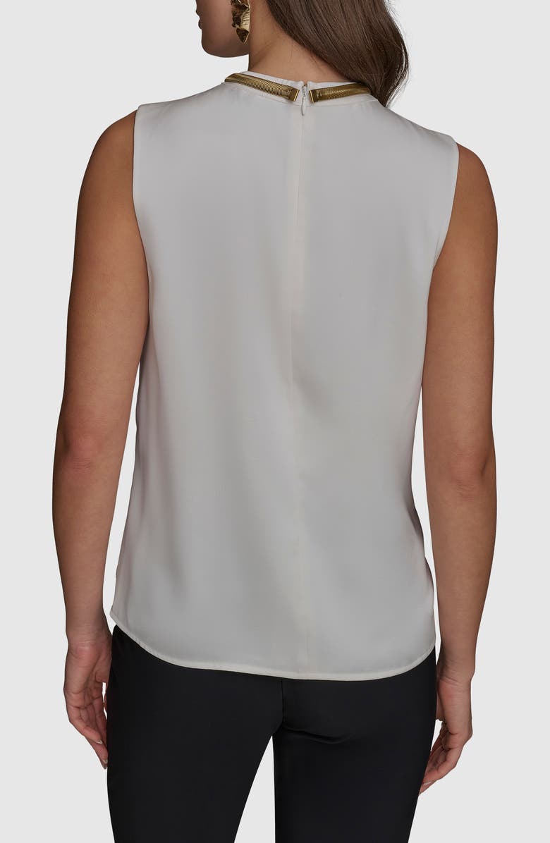 Donna Karan New York Hardware Accent Sleeveless Twist Neck Top, Alternate, color, 