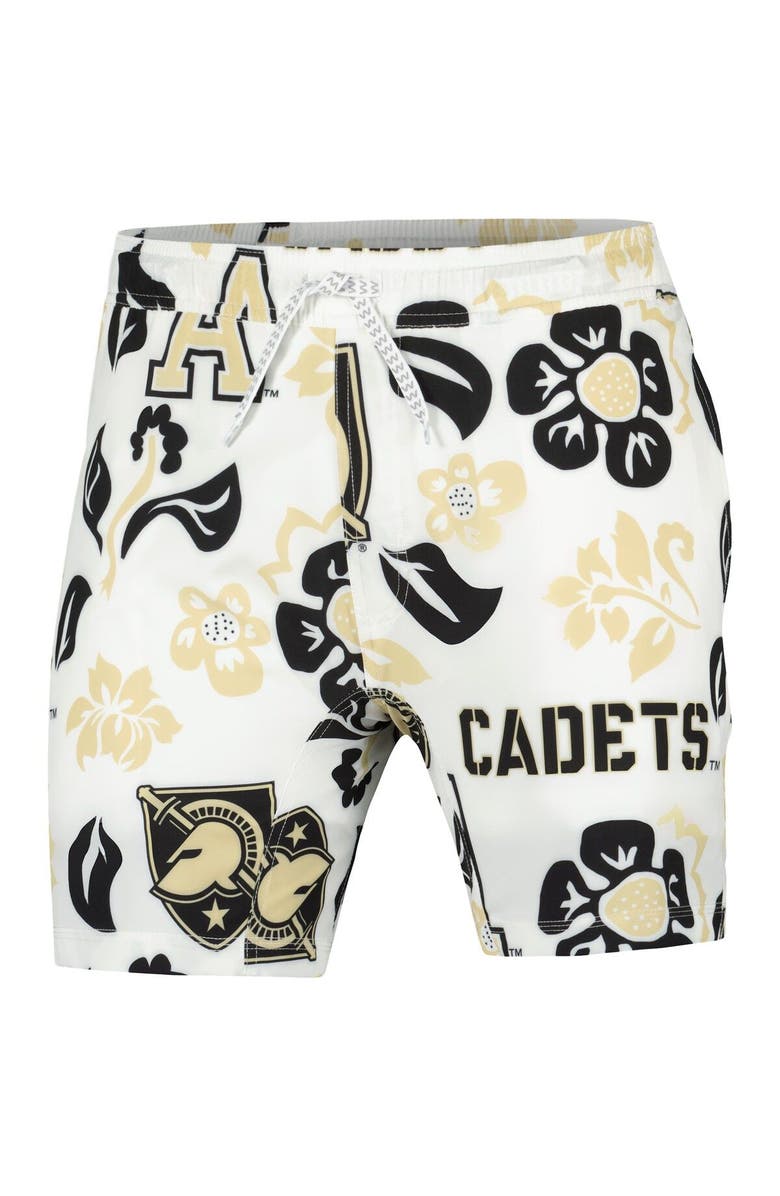 Wes & Willy Men's Wes & Willy  White Army Black Knights Vault Tech Swimming Trunks, Alternate, color, White