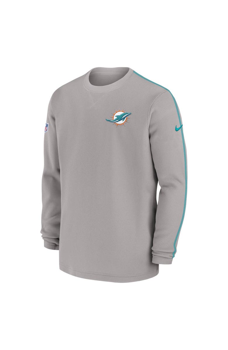 Nike Men's Nike Gray Miami Dolphins 2024 Sideline Coaches Long Sleeve Top, Alternate, color, Gray