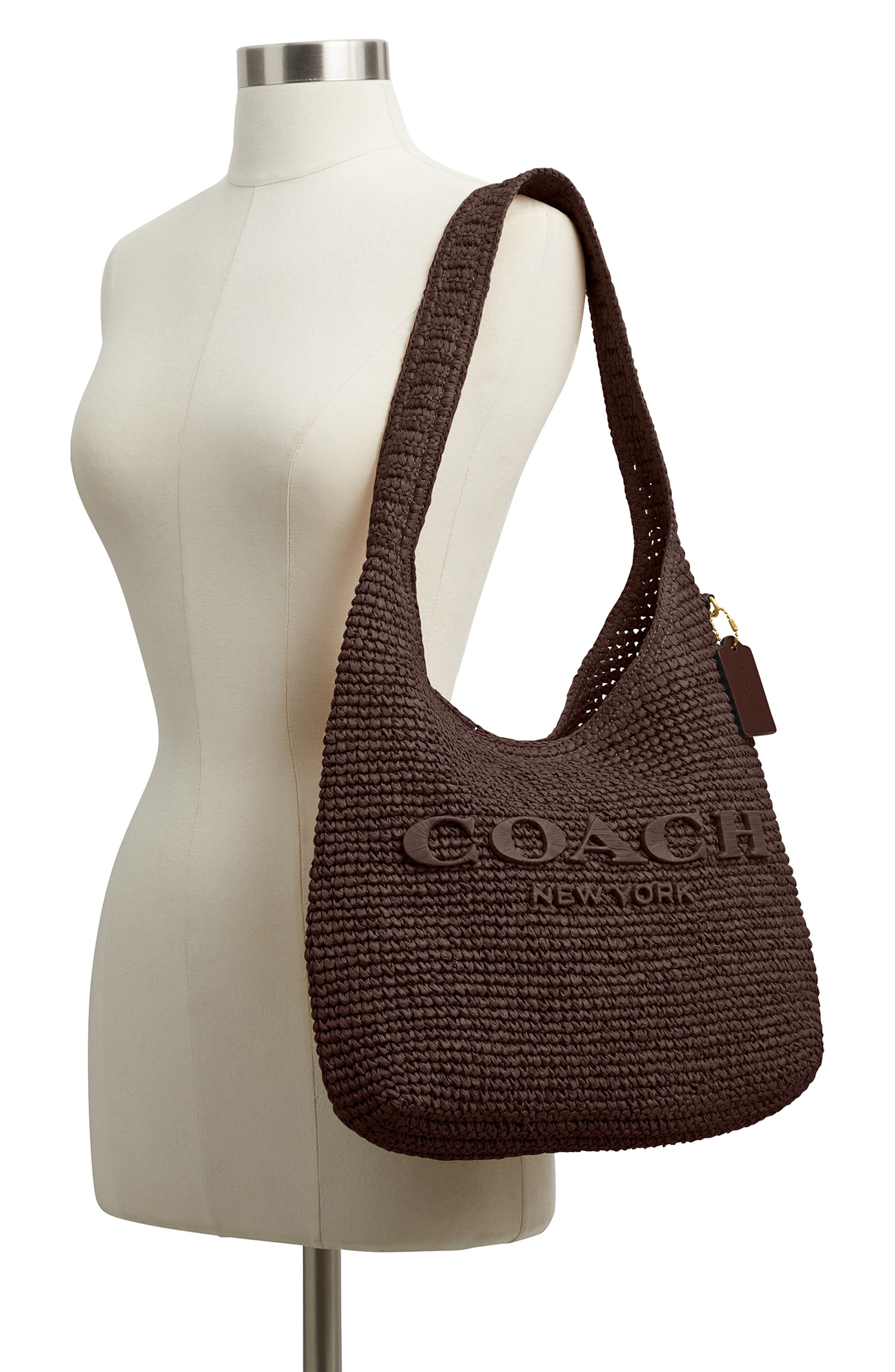 COACH Brooklyn 34 Refined Weave Shoulder Bag, Alternate, color, Maple
