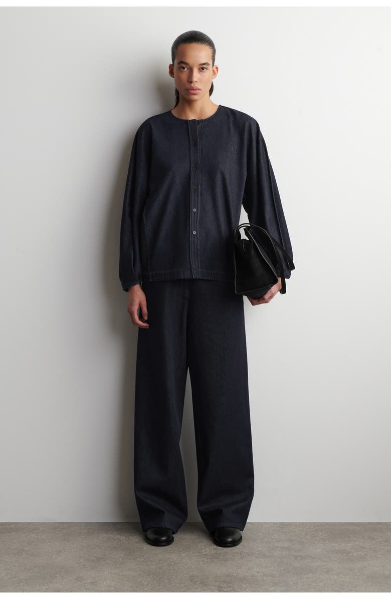 COS Drawstring Denim Pants, Alternate, color, Indigo