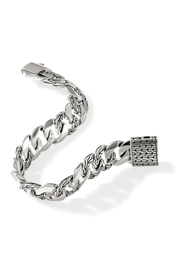 Curb Bracelet, 14mm, Alternate, color, SILVER