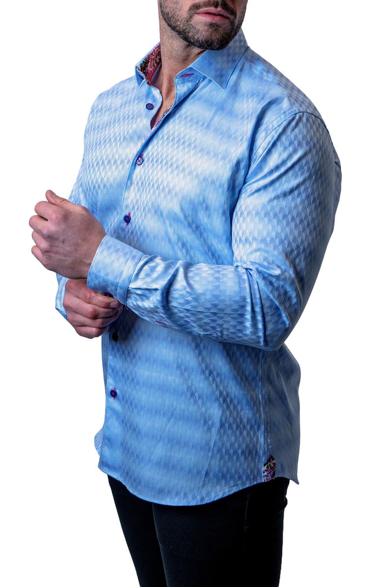 Maceoo Fibonacci Diamonds Regular Fit Cotton Button-Up Shirt, Alternate, color, 