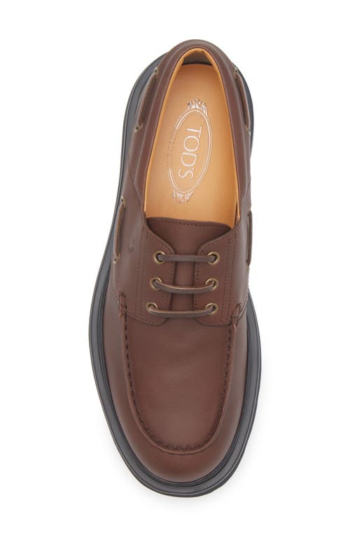 Tod's Lug Sole Boat Shoe In Brown