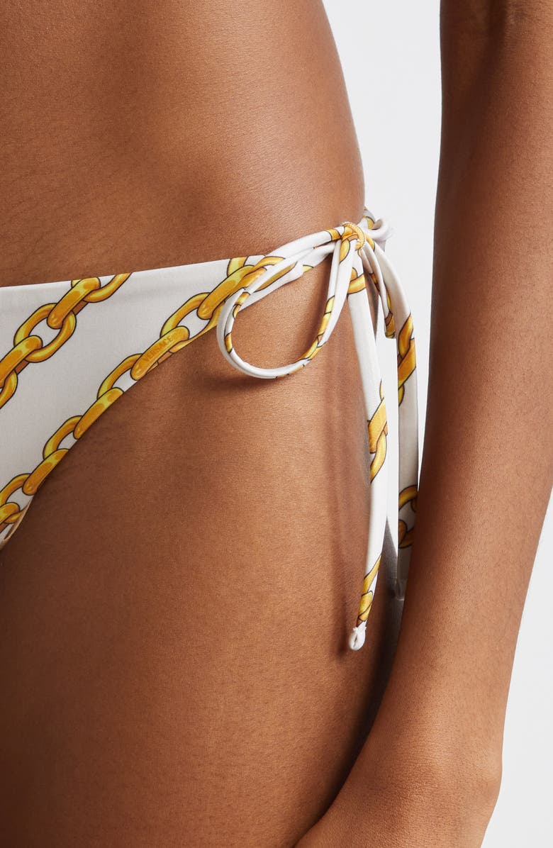 Versace Treasure Print Side Tie Bikini Bottoms, Alternate, color, 