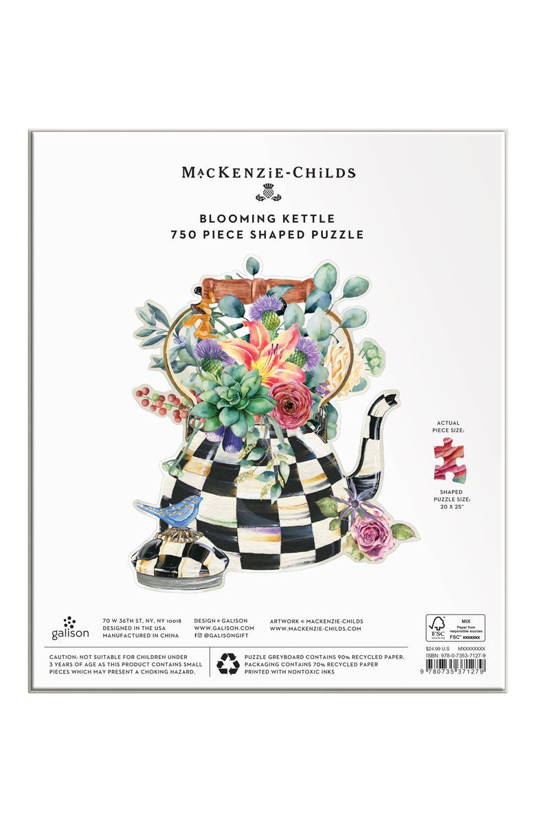 galison MacKenzie-Childs Blooming Kettle 750-Piece Shaped Puzzle, Alternate, color, 