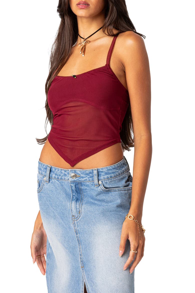 Cressida Mesh Camisole, Alternate, color, BURGUNDY