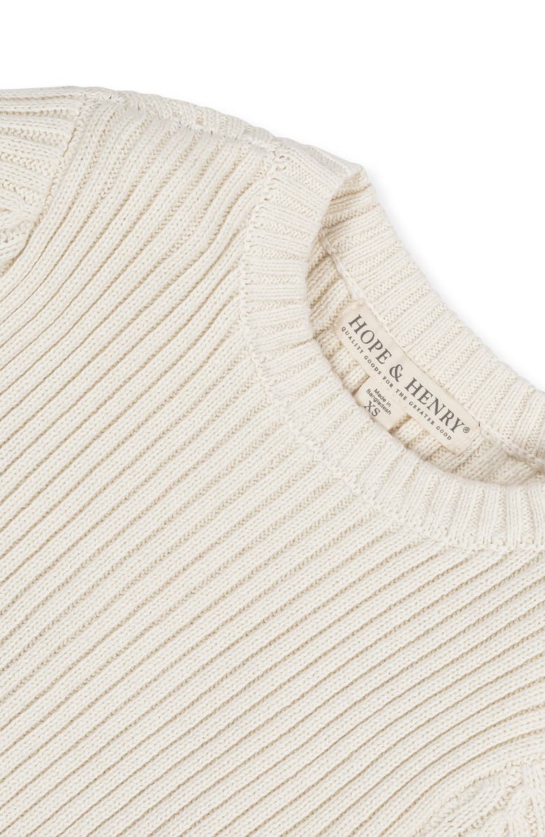 Hope & Henry Boys' Organic Herringbone Detail Crew Neck Sweater, Kids, Alternate, color, Ivory Herringbone Edge
