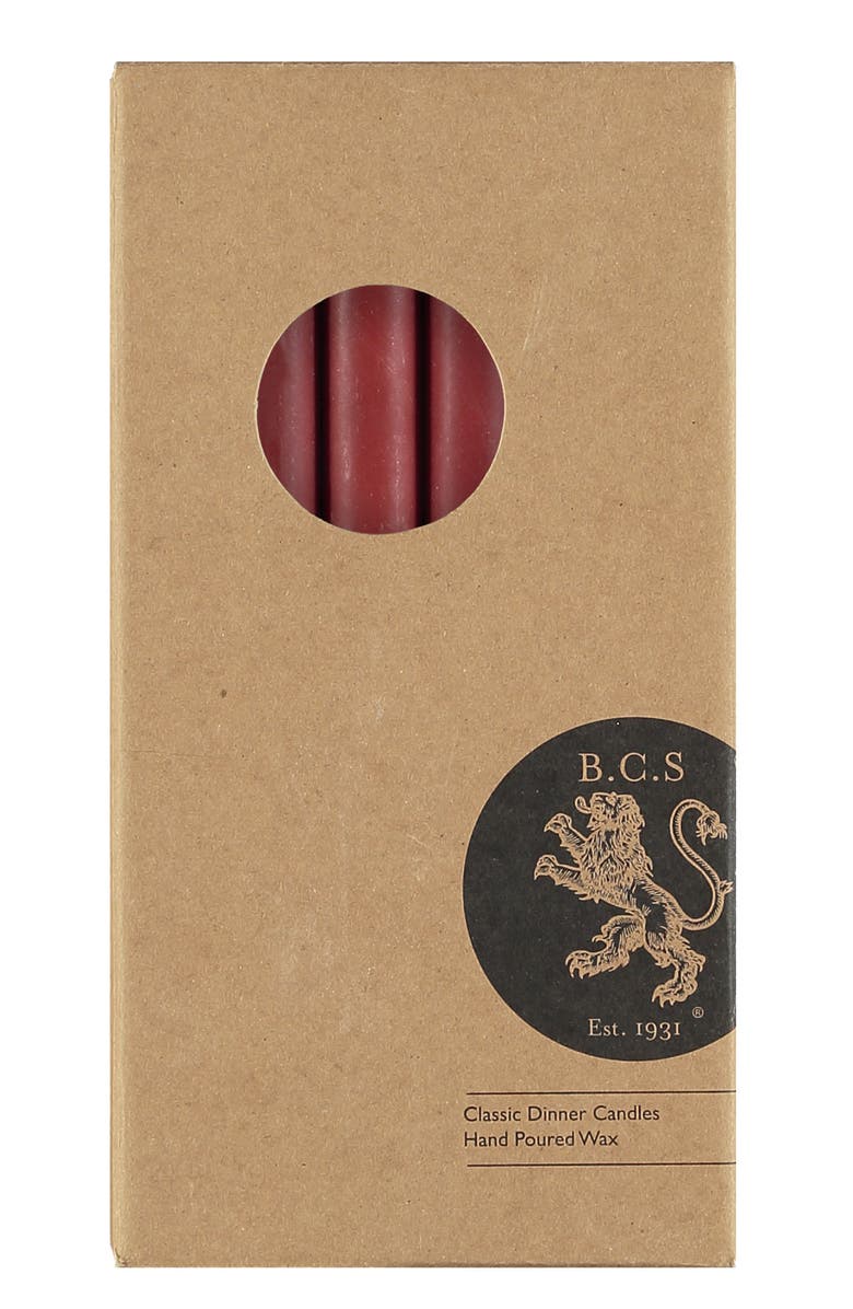 BRITISH COLOUR STANDARD Set of 6 Guardsman Red Dinner Candles, Alternate, color, Red