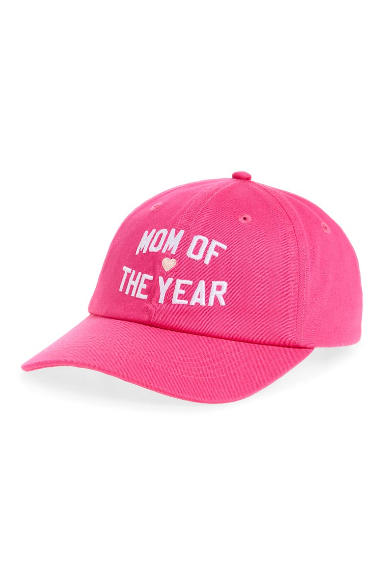 Mom of the Year Cotton Twill Baseball Cap, Main, color, PINK