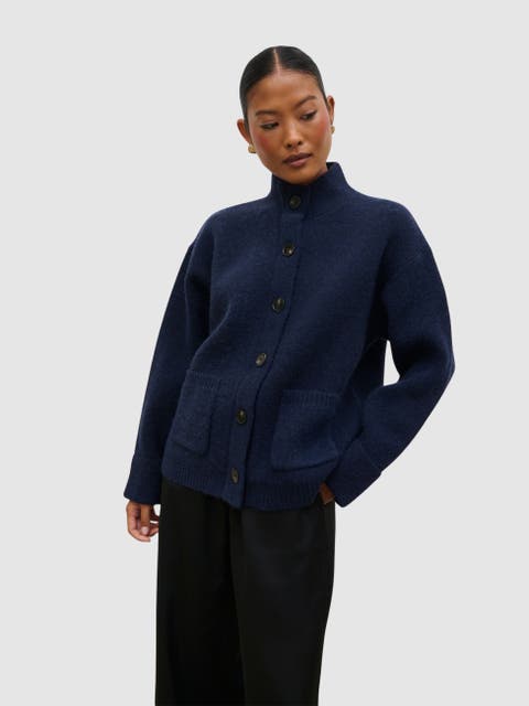Leighton High Neck Knit Cardigan