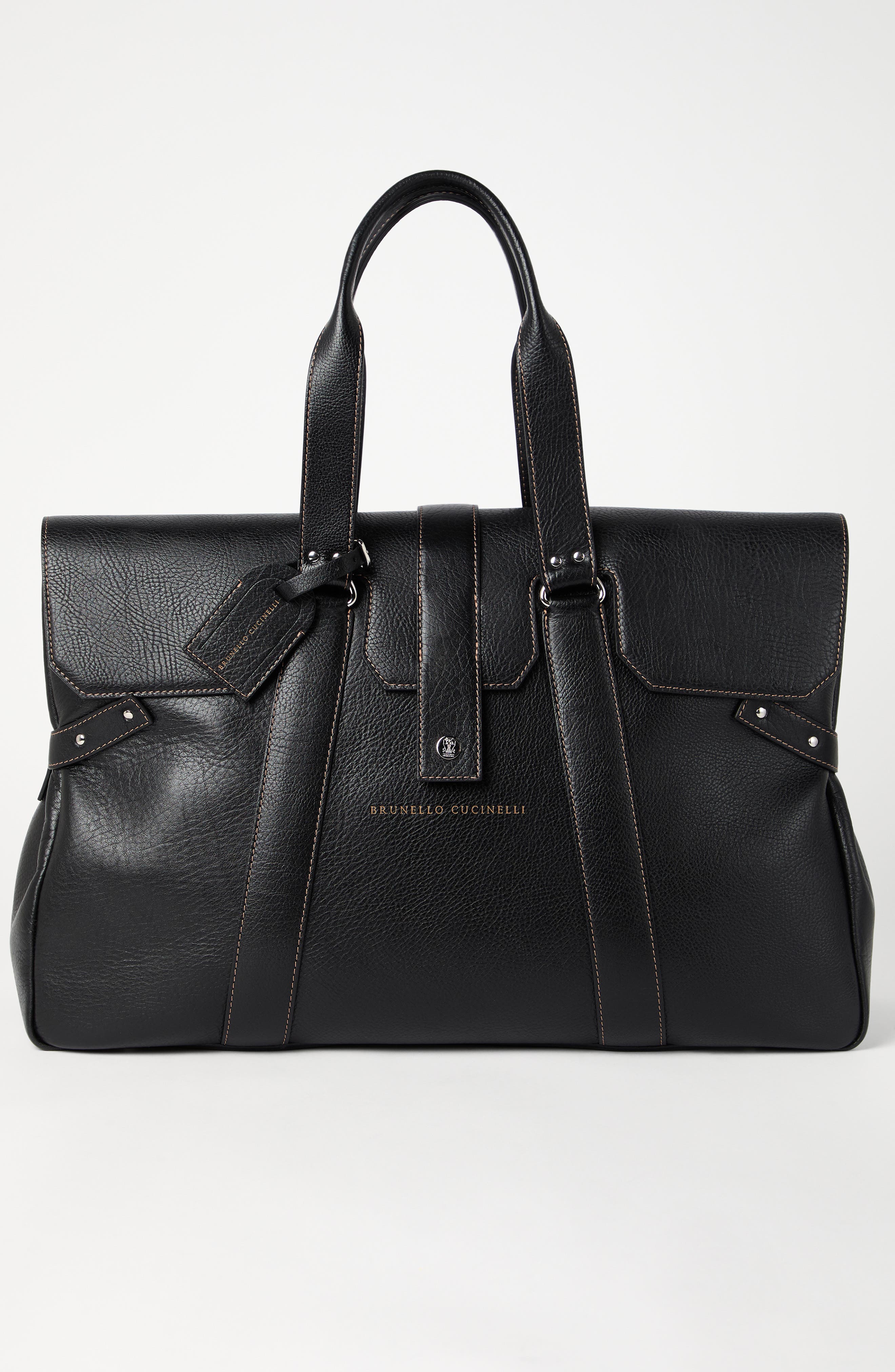 Brunello Cucinelli Weekender Country bag, Alternate, color, Black