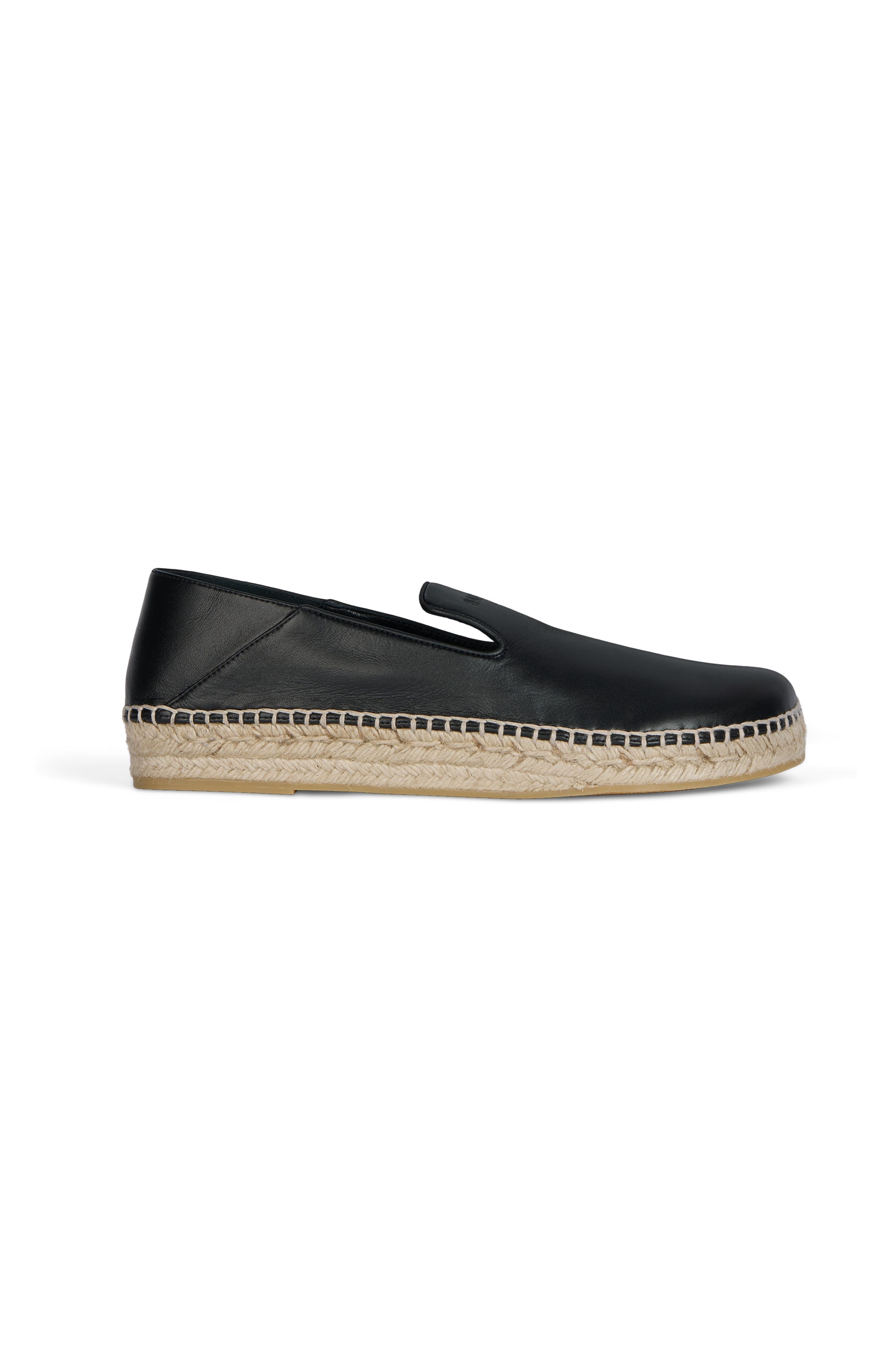Smooth leather espadrilles, Alternate, color, black
