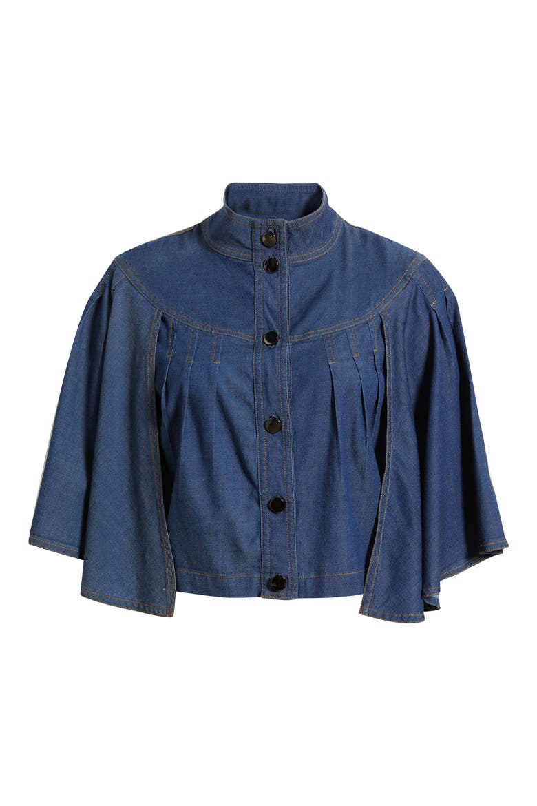 Biffy Cape Denim Jacket, Alternate, color, DENIM BLUE