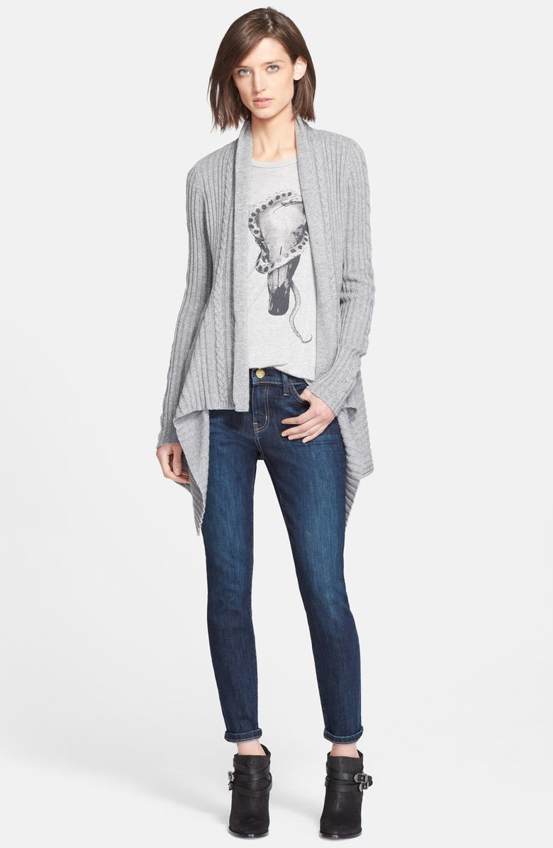 autumn cashmere Open Front Knit Cardigan, Alternate, color,