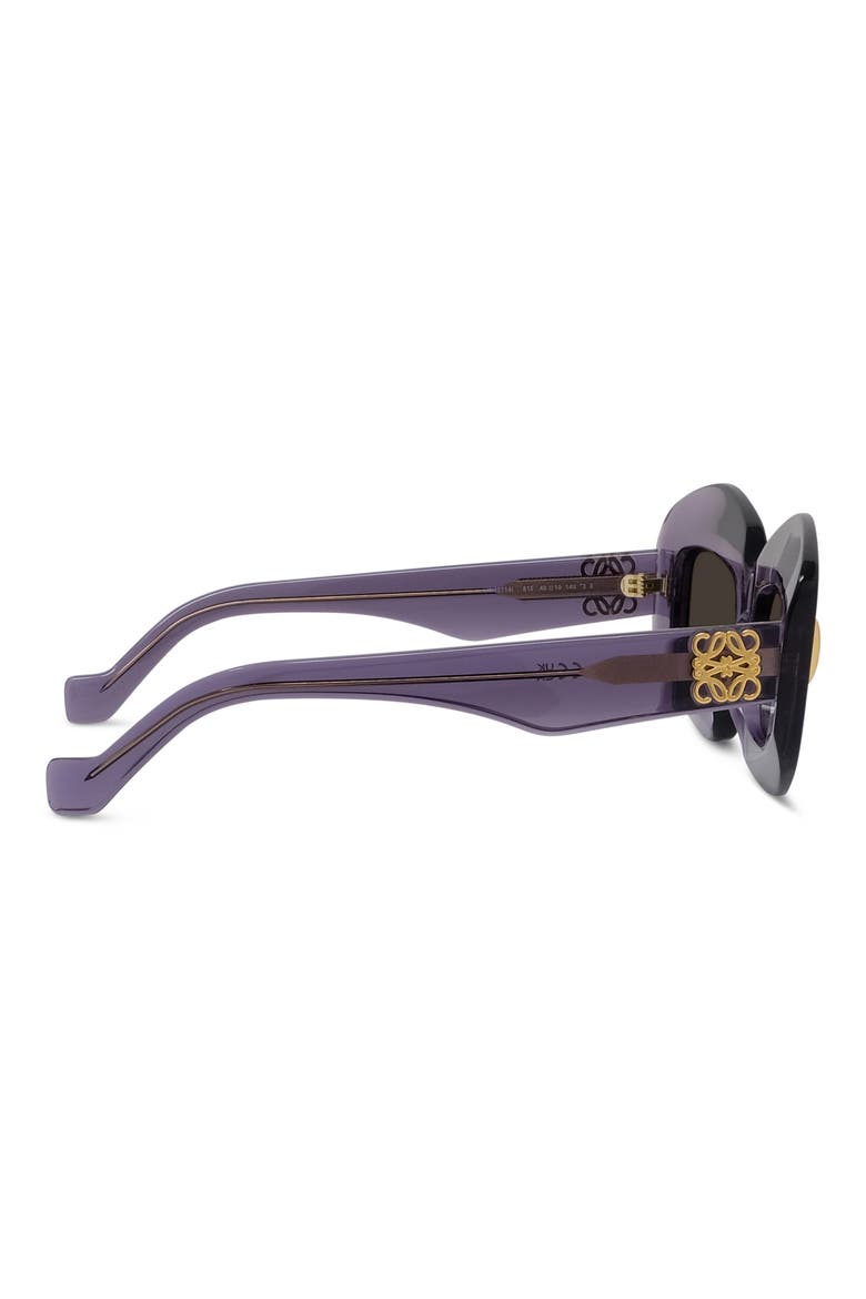 Silver Screen 49mm Rectangular Sunglasses, Alternate, color, SHINY VIOLET / BROWN