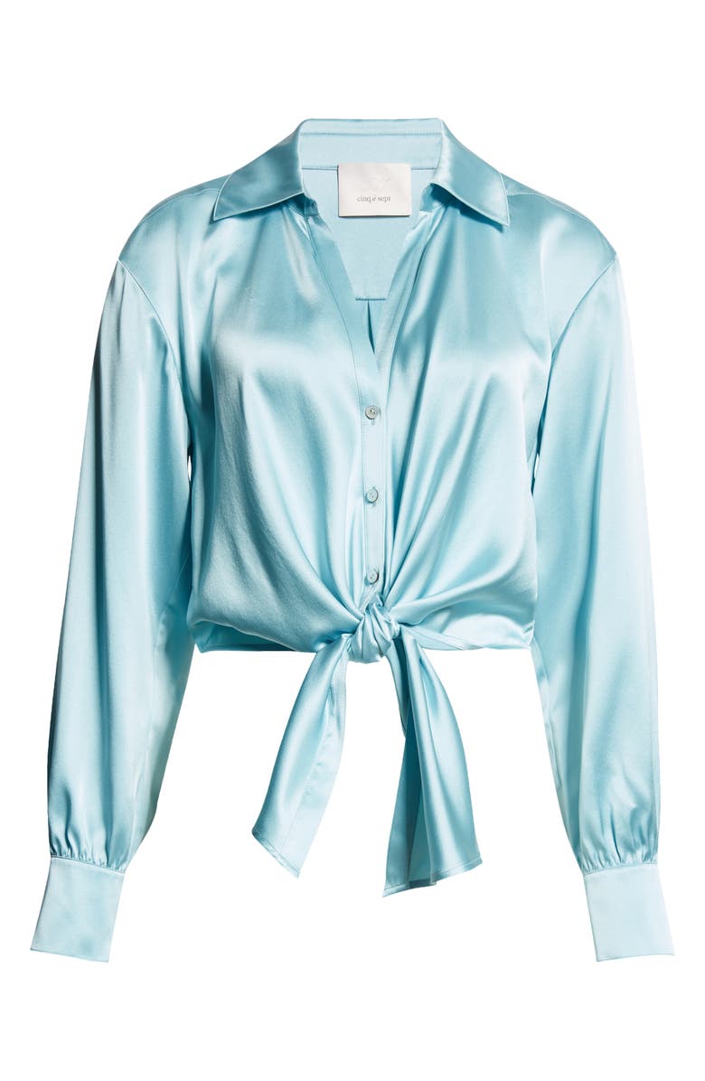 Cinq à Sept Mariana Long Sleeve Silk Button-Up Shirt, Alternate, color, 