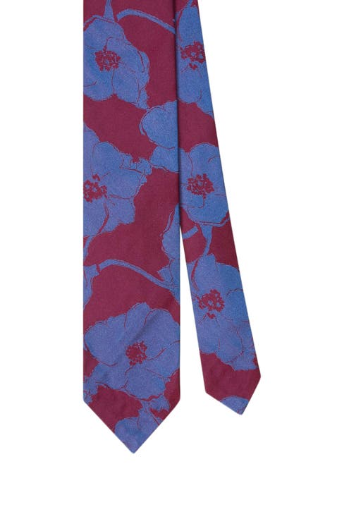 Duvall Large Floral Jacquard Unlined Necktie