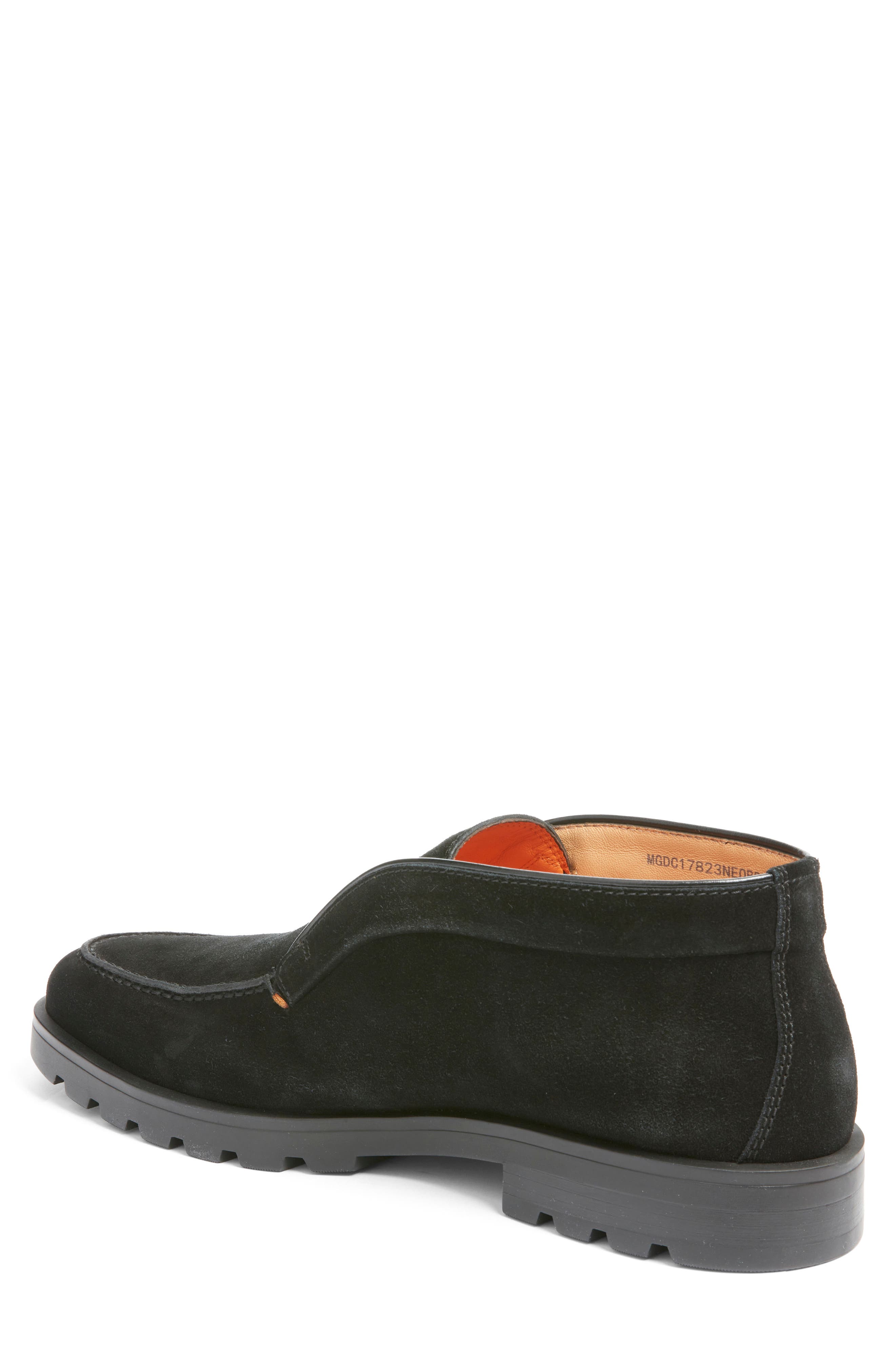 Santoni Lug Sole Slip-On Shoe, Alternate, color, Black