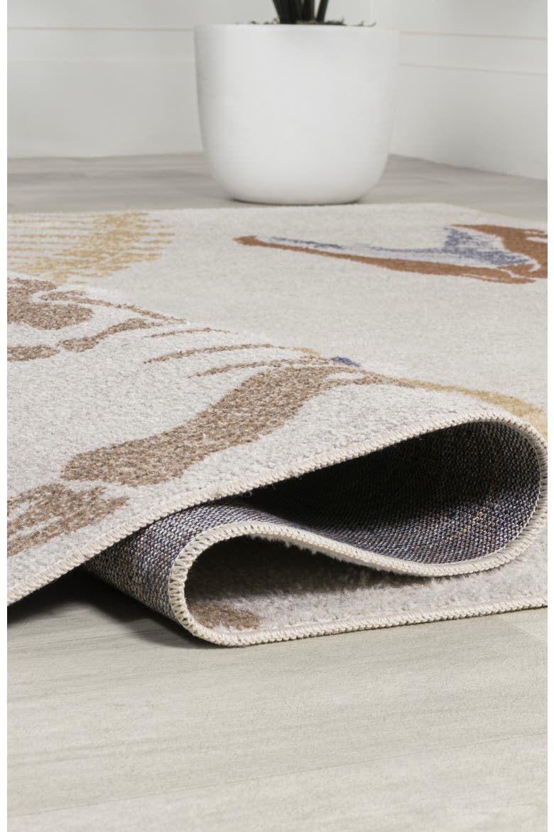 Kingdarr T-Rex Modern Kids Machine-Washable Area Rug, Alternate, color, Cream/Multi