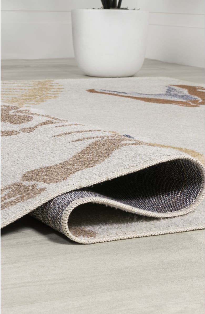 JONATHAN Y Kingdarr T-Rex Modern Kids Machine-Washable Area Rug, Alternate, color, Cream/Multi