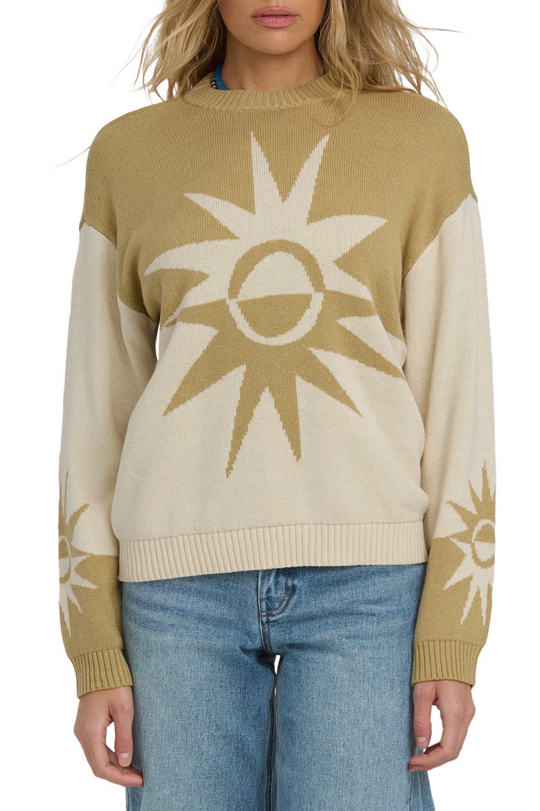 Reverse Heat Oversize Cotton Blend Sweater, Main, color, GREEN ASH