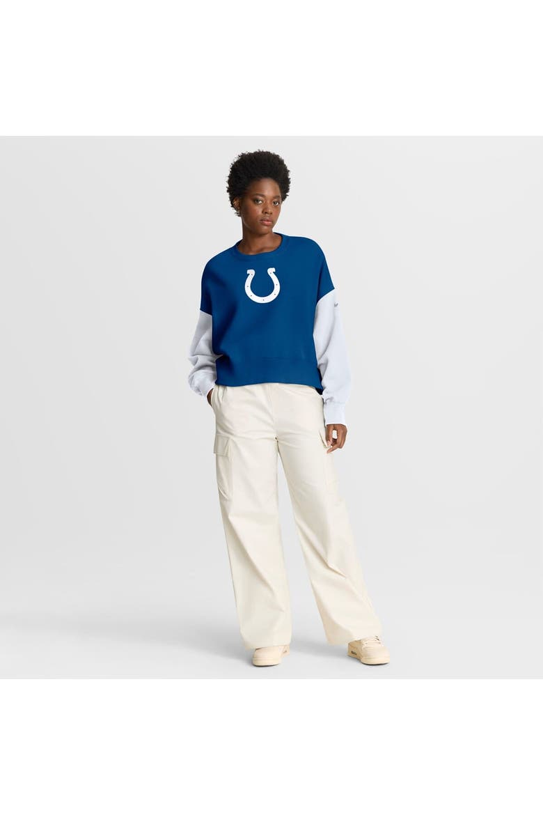Women's Nike Royal Indianapolis Colts Oversized Color-Block Pullover Sweatshirt, Alternate, color, Royal