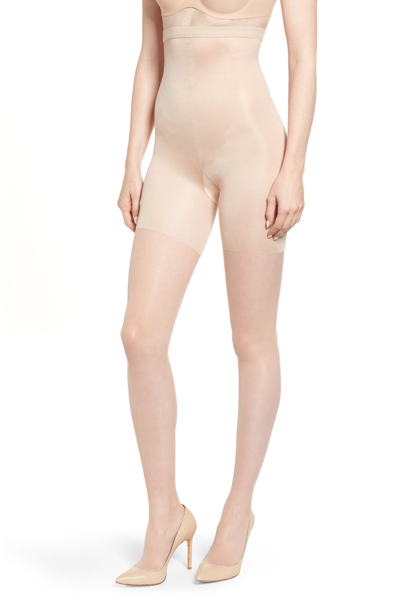 SPANXshape™ High-Waisted Mid-Thigh Sheers, Main, color, OAT