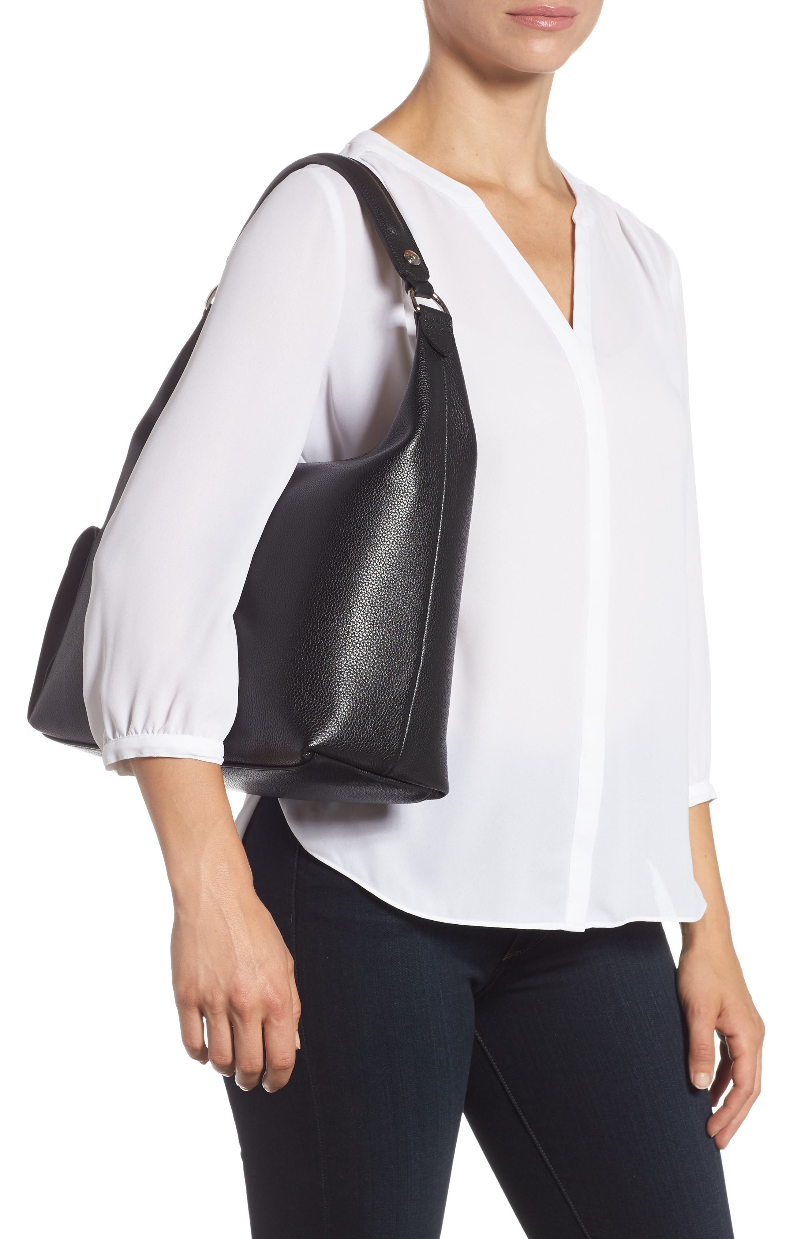 Longchamp Le Foulonné Leather Hobo, Alternate, color, 