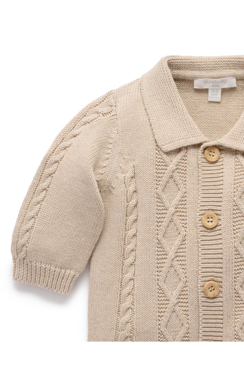 Cable Cardigan, Alternate, color, Oatmeal Melange