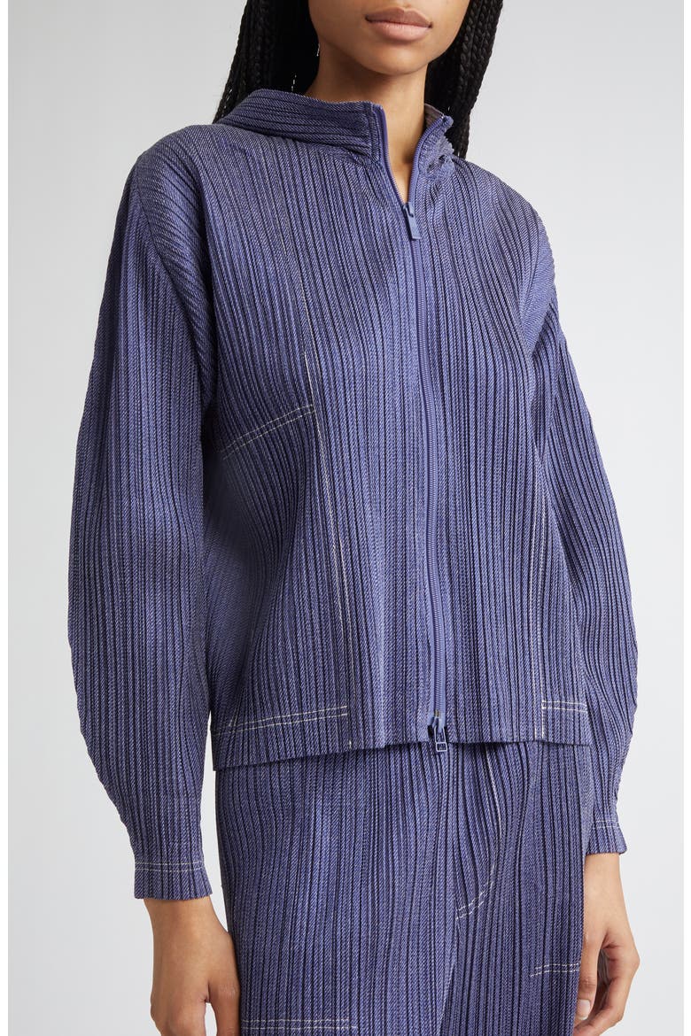 Trompe l'Oeil Pleated Full Zip Jacket (Women) | Nordstrom
