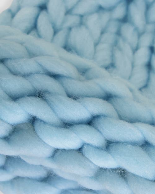 Belle & Bloom Snowflake Hand Knitted Beanie In Blue