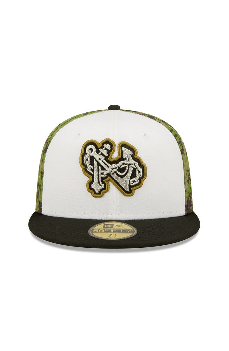 New Era Men's New Era White/Camo Norfolk Tides Theme Night 59FIFTY Fitted Hat, Alternate, color, 