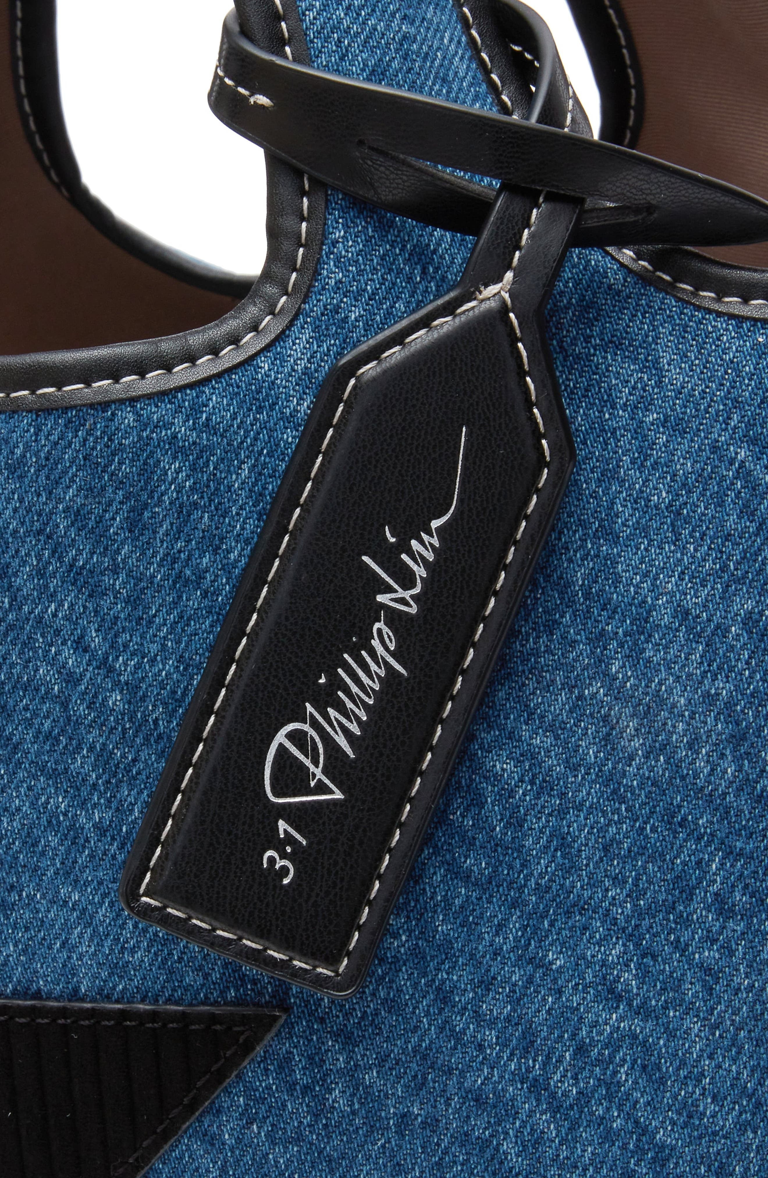 Denim Suede Patch Mini Market Tote, Alternate, color, Blue Indigo Multi