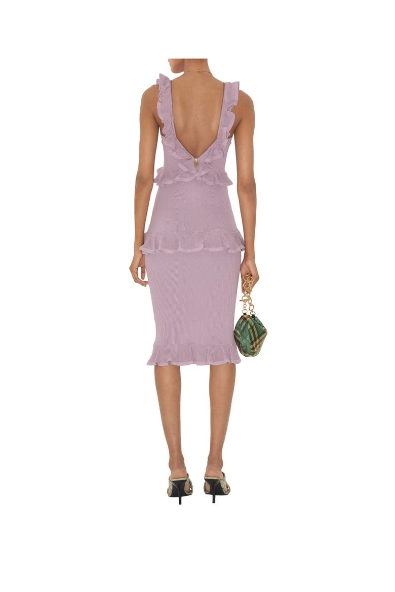 Ruffled Silk Blend Dress, Alternate, color, Wisteria
