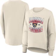 FANATICS Women's Fanatics Cream Florida Panthers Oversized Slice Pullover Sweatshirt