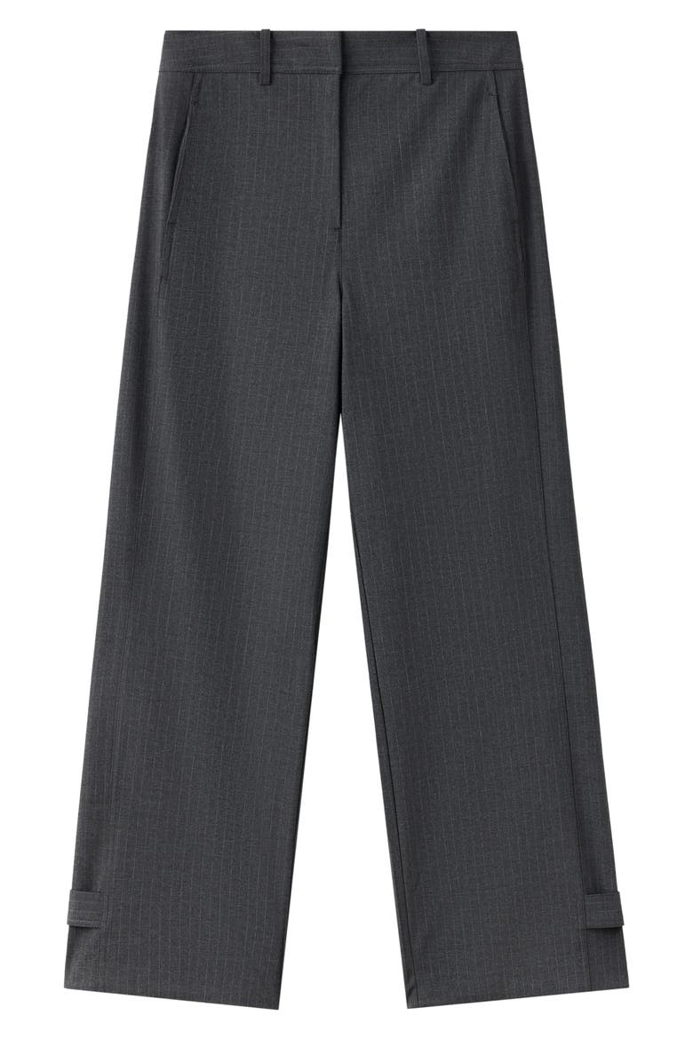 Adjustable Hem Pinstripe Pants, Main, color, GREY