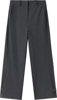 MANGO Adjustable Hem Pinstripe Pants