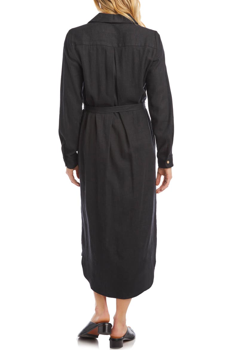Long Sleeve Shirtdress, Alternate, color, BLACK