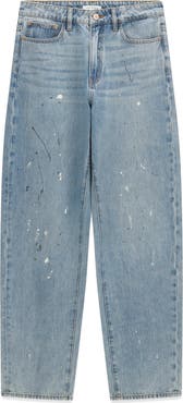 GUESS Paint Splatter Relaxed Barrel Leg Jeans
