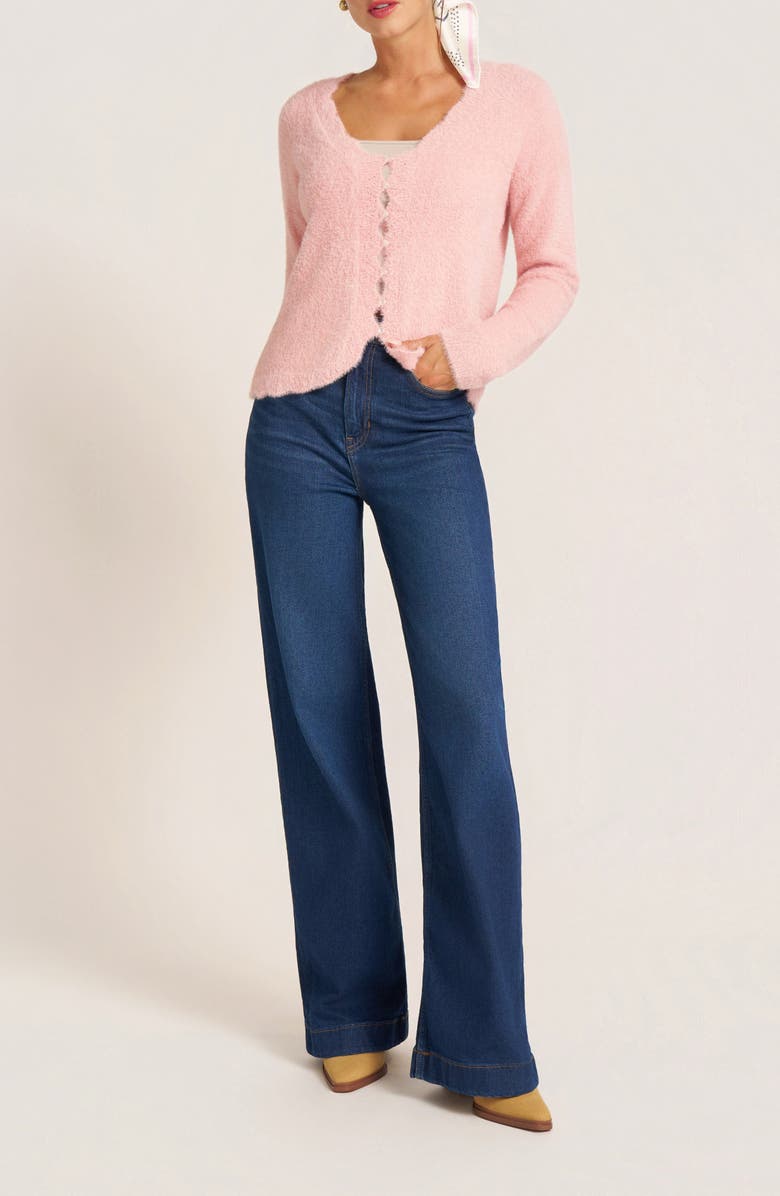 matty m. Delfina Scallop Cardigan, Alternate, color, Blush