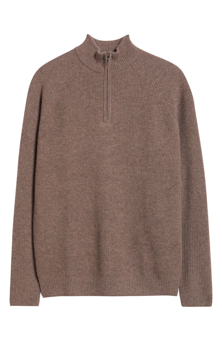 Rails Stark Merino Wool Quarter Zip Sweater, Alternate, color, Brown Melange