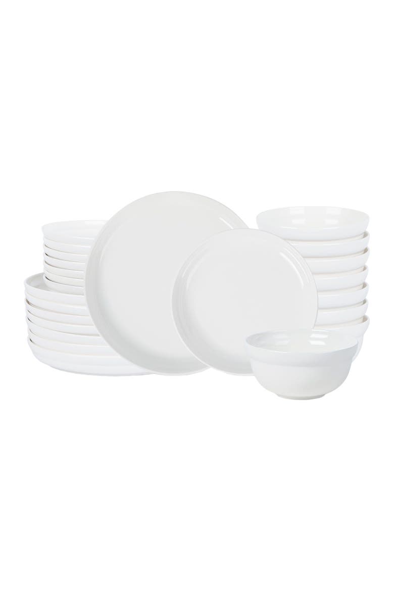 Virtuo Porcelain 24-Piece Dinnerware Set, Main, color, White