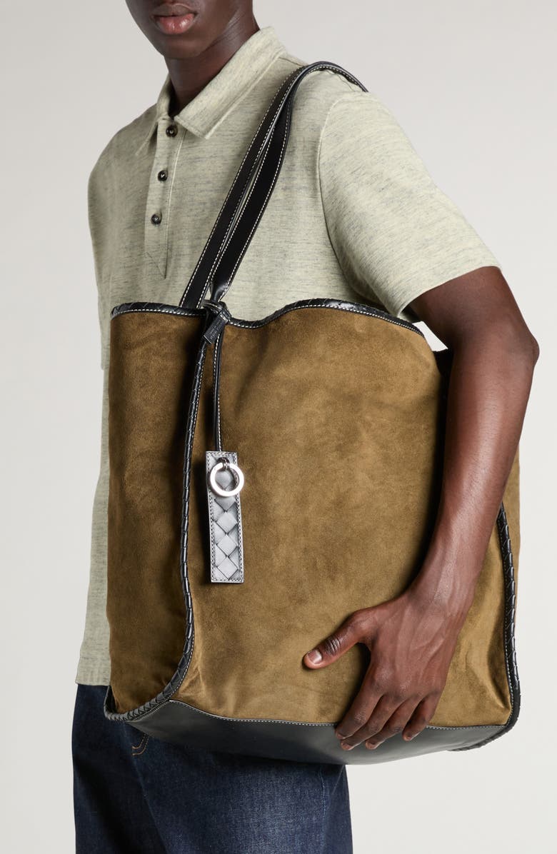 Bottega Veneta Large Canvas & Suede Reversible Tote, Alternate, color, Brown/ Beige