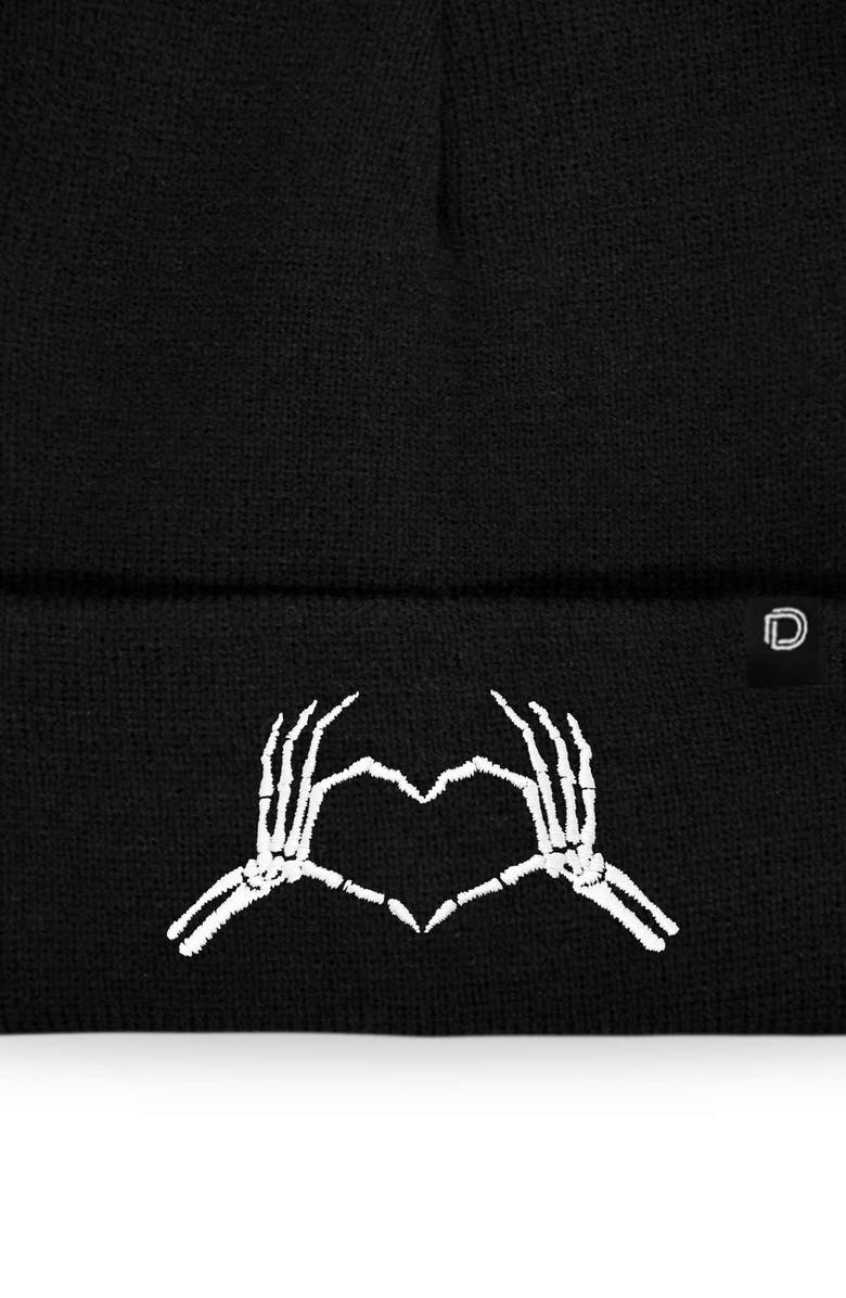 Dalix Heart of Bones Beanie, Alternate, color, Black